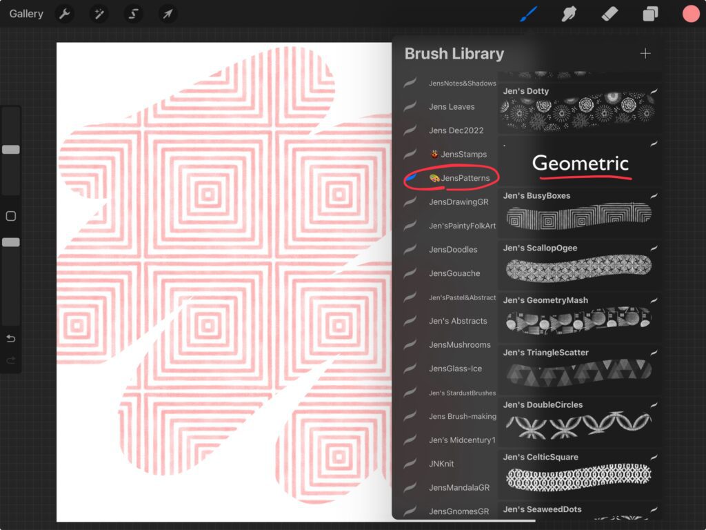 sorting procreate brushes