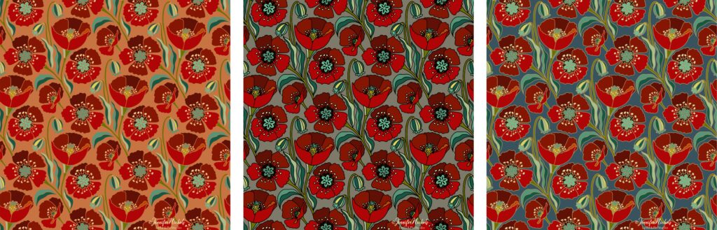 poppies in procreate