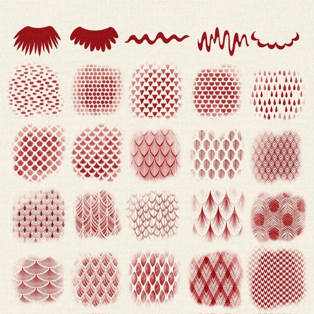chicken pattern brushes