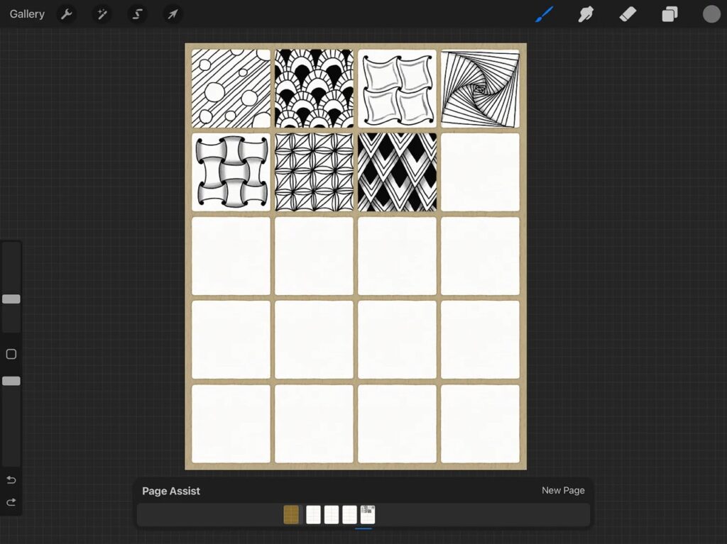 Using page assist for zentangle cards