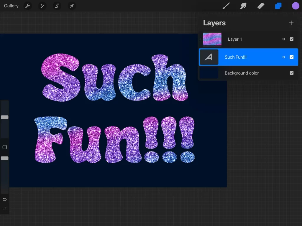 Such fun glitter text