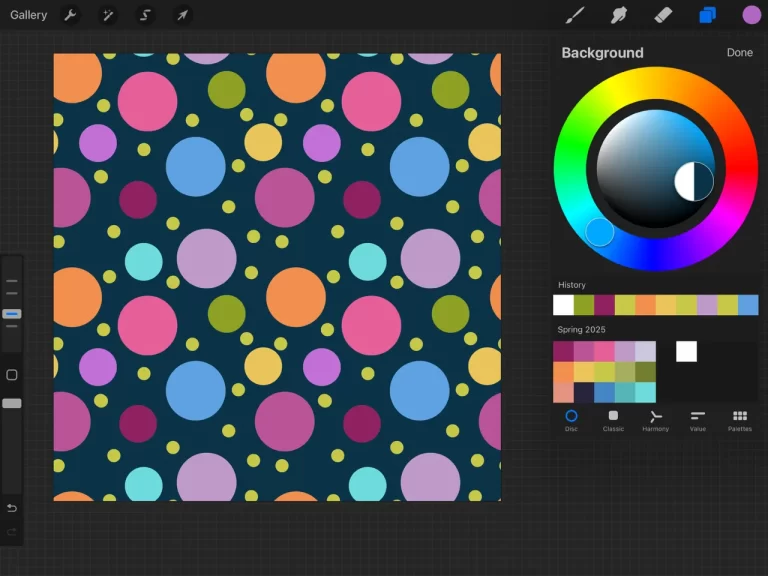 polka dot basic pattern in procreate