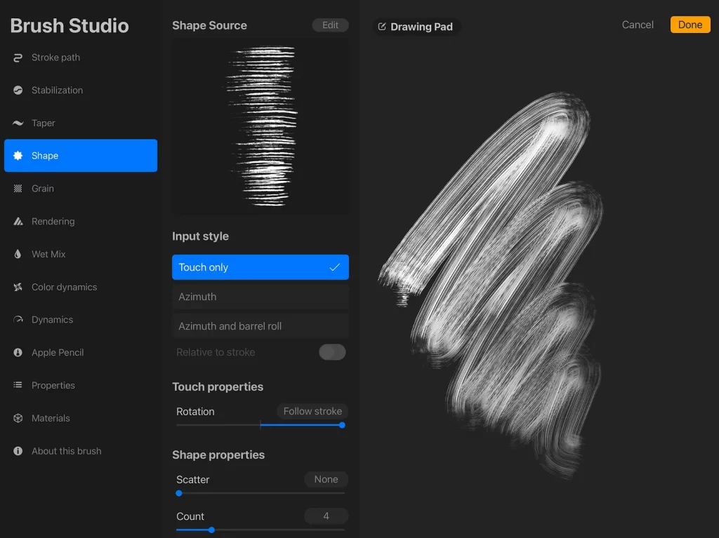 Procreate brush studio