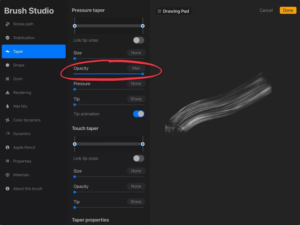 Procreate brush fix
