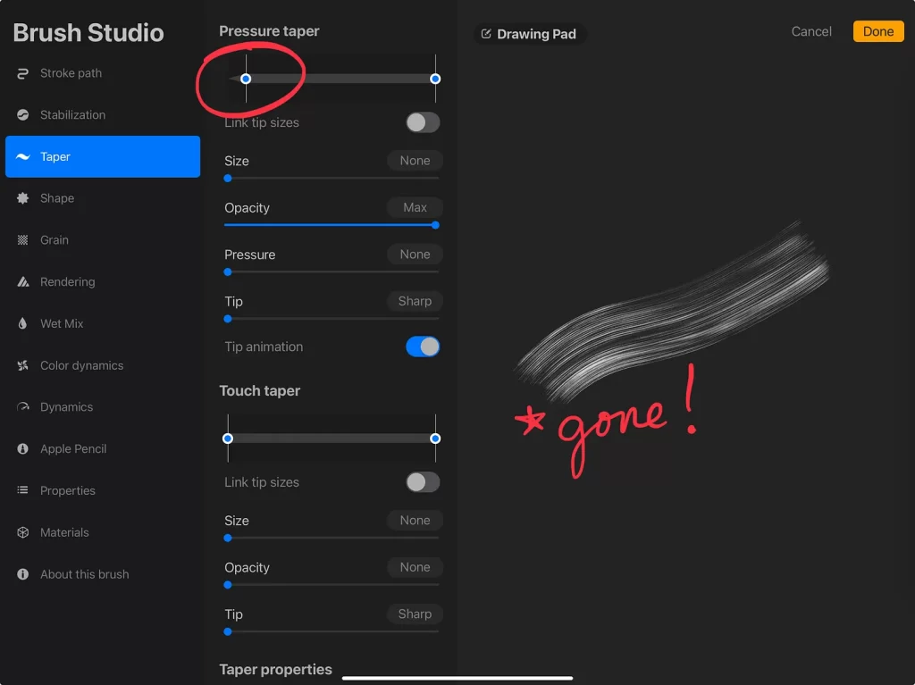 Procreate brush fix