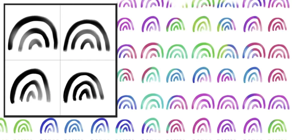 Rainbow procreate pattern brush
