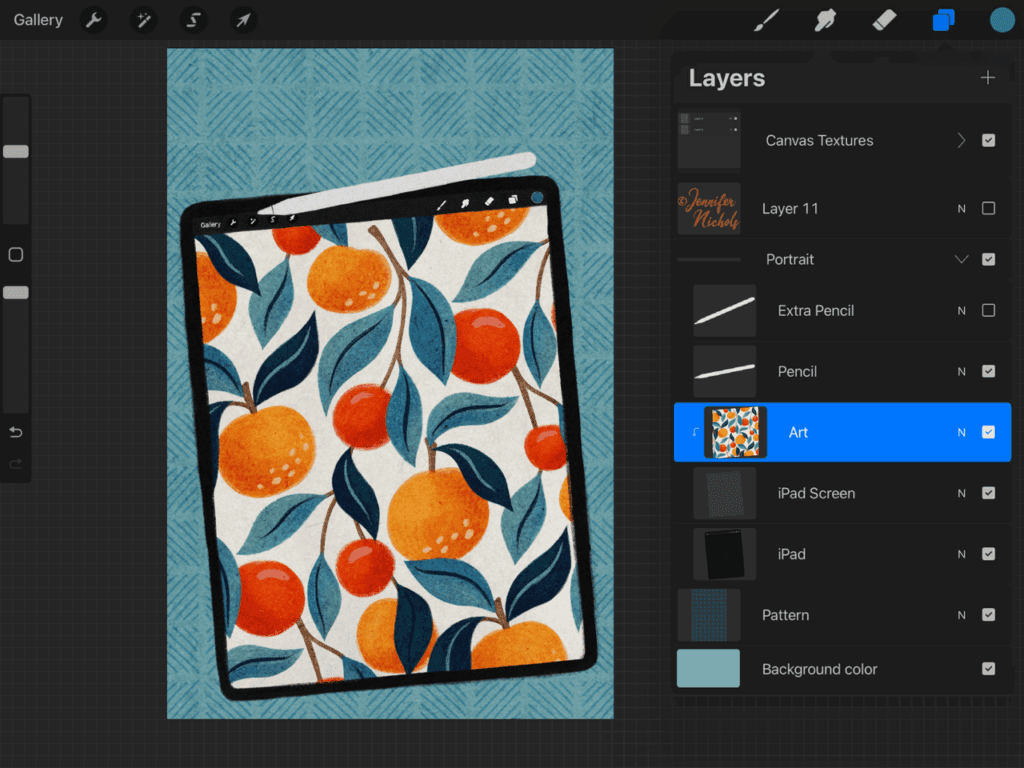 iPad screen illustration