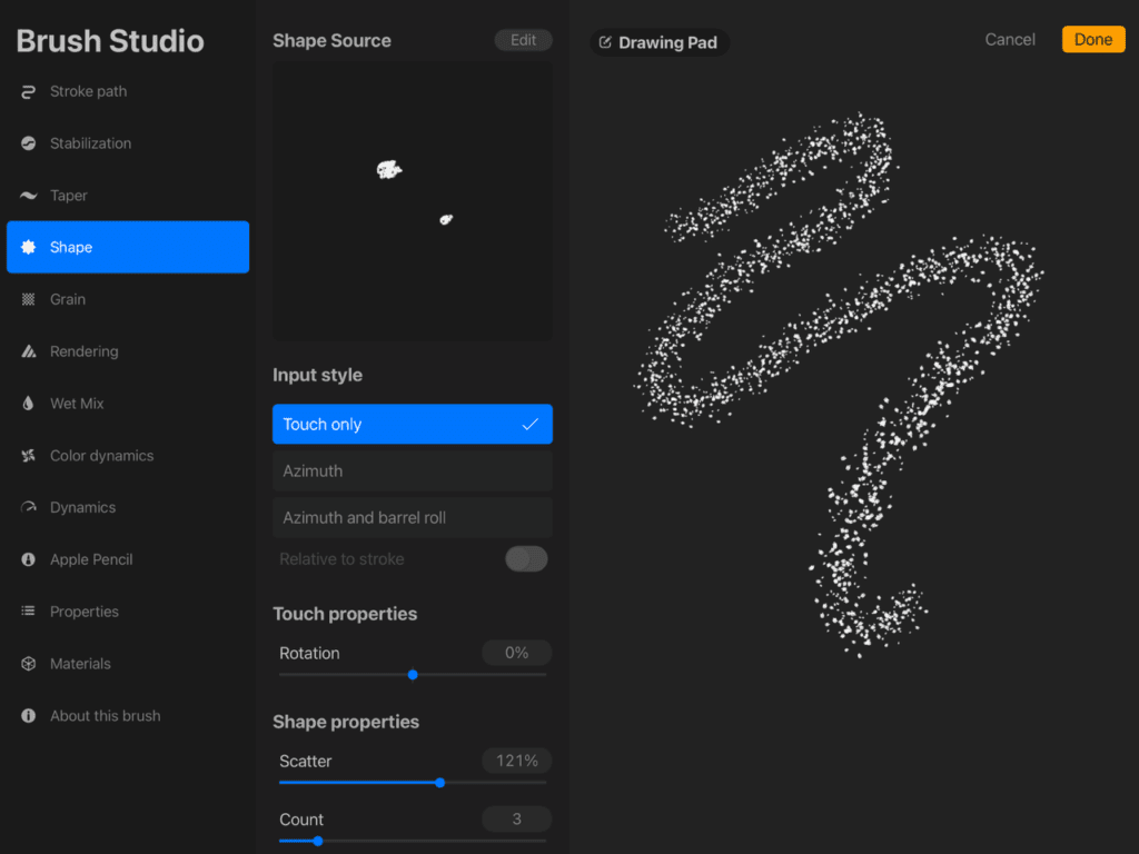 Procreate brush studio