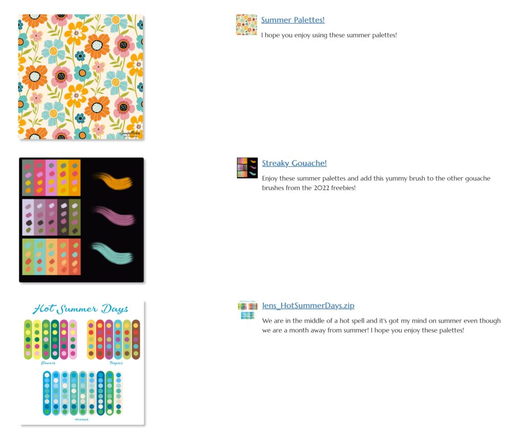 summer procreate palettes