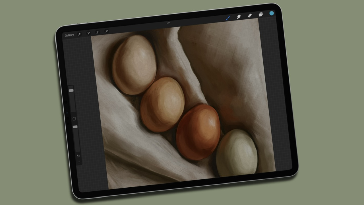 still life procreate oil painting