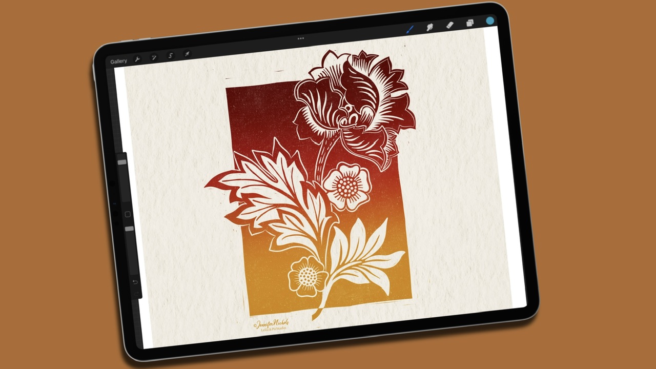 linocut in procreate