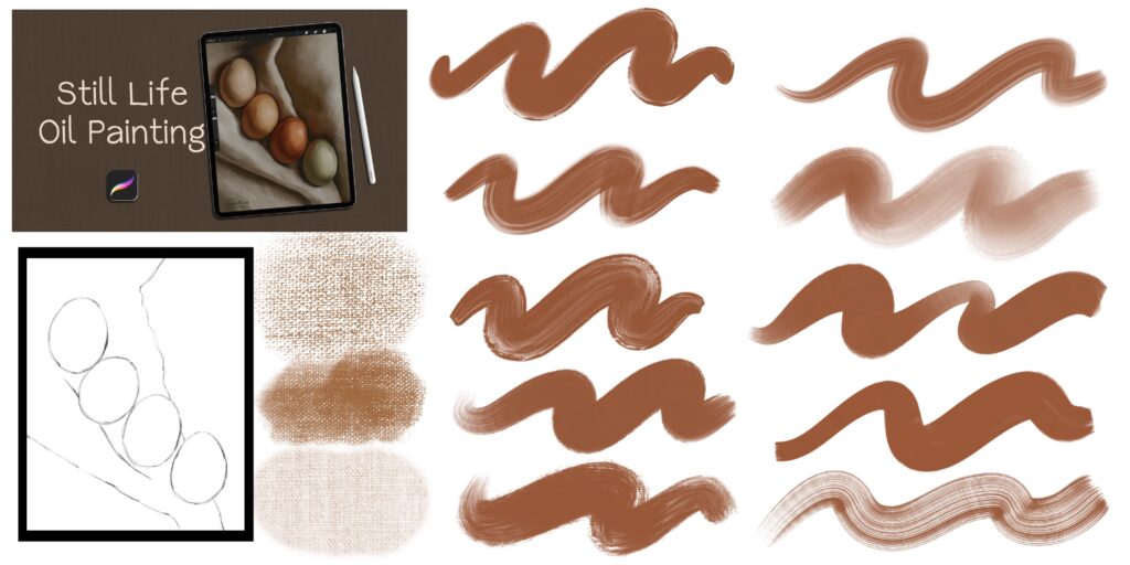 still life painting oil paints procreate