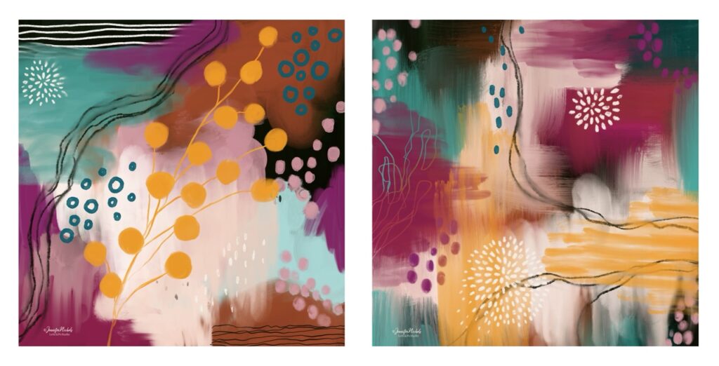 abstract painting in Procreate mixed media in Procreate