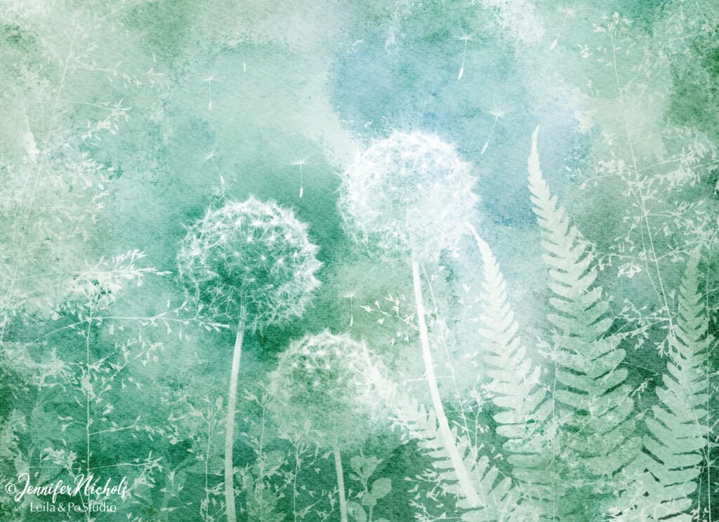 dandelion negative painting